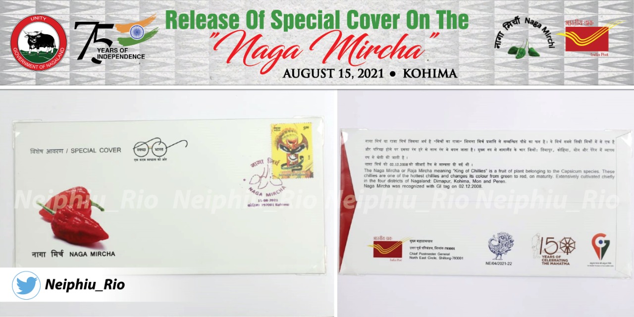 india post special cover raja mircha nagaland