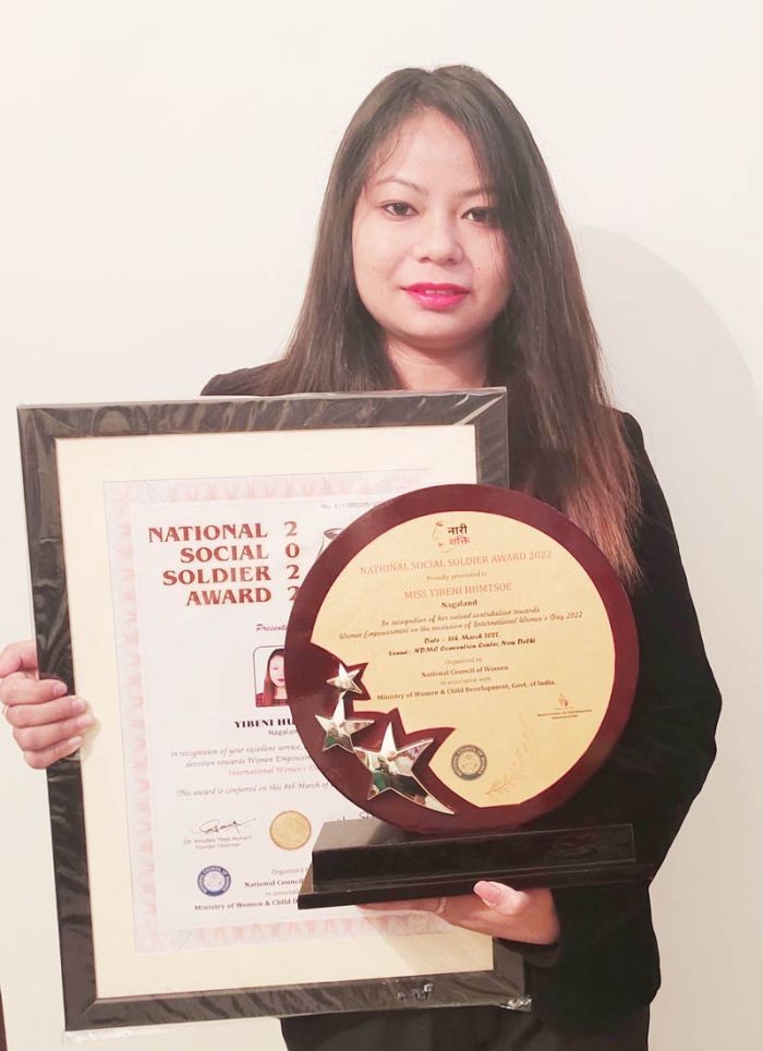 Yibeni Humtsoe from Nagaland receive National Social Soldier Award 2022
