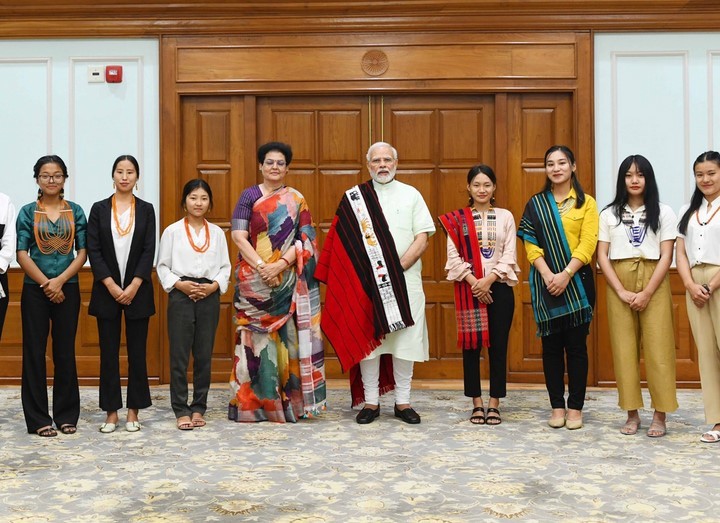 PM Modi hosts delegation of Women Students from Nagaland