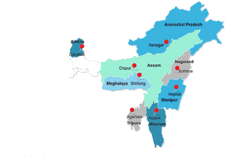 Capitals of North-Eastern-States-of-India